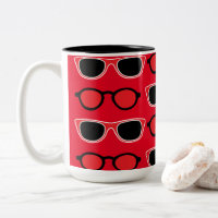 Schwarze rote Sonnenbrille Muster