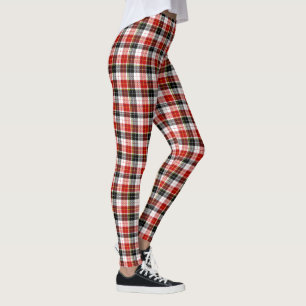 Schwarze, rote und weiße Karo-Leggings Leggings