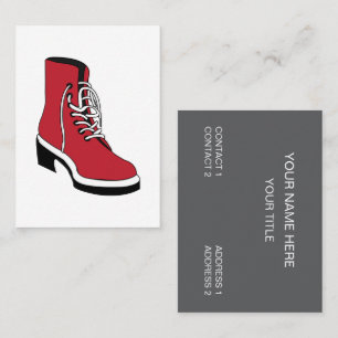 Schwarze Rote Western-Stiefel Visitenkarte