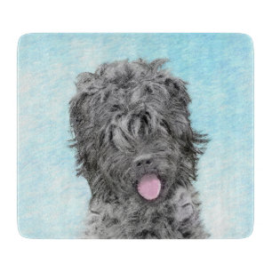 Schwarze Russische Terrier-Malerei - Niedlicher Or Schneidebrett
