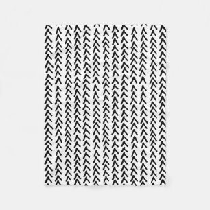 Schwarze Rustikale Tribal-Muster schwarz Fleecedecke