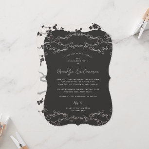 Schwarze Sakura Kirschblüten Zen Hochzeitsempfang Einladung