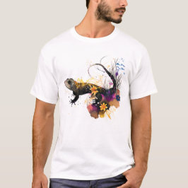 Schwarze Salamander-Kunst T-Shirt