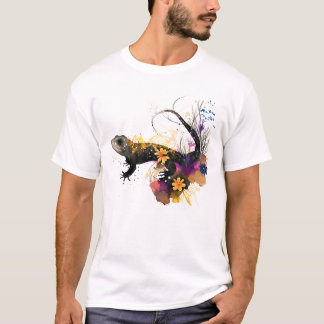 Schwarze Salamander-Kunst T-Shirt
