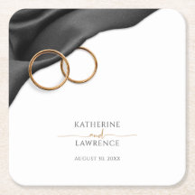 Schwarze Samt-Hochzeitsuntersetzer