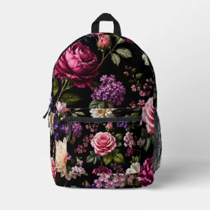 Schwarze Samt-Rose Bedruckter Rucksack