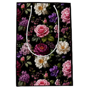 Schwarze Samt-Rose Mittlere Geschenktüte