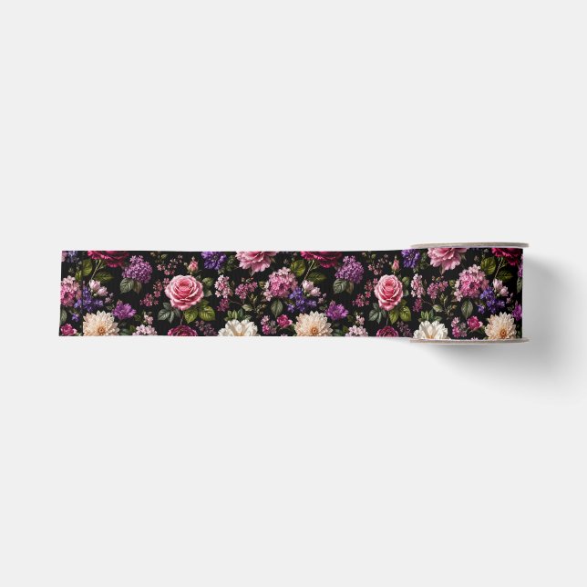 Schwarze Samt-Rose Ripsband (Vorderseite)