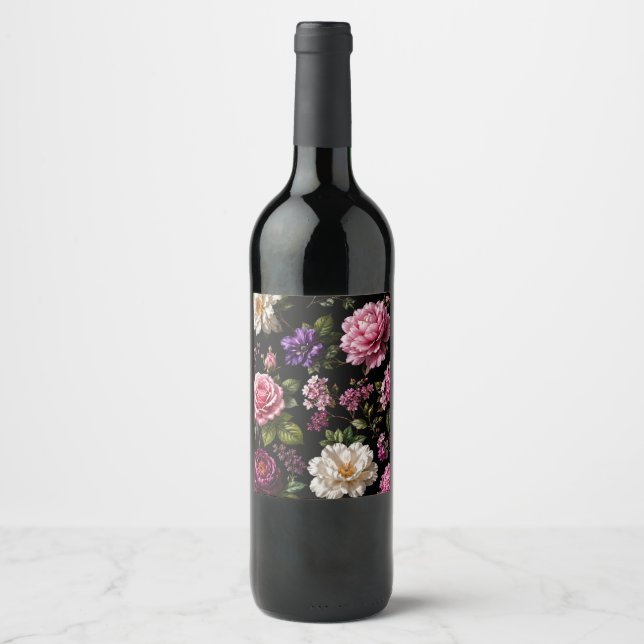 Schwarze Samt-Rose  Weinetikett (Vorderseite)