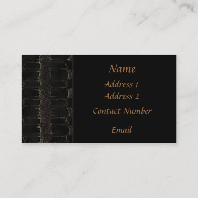 Schwarze Samt-Visitenkarte Visitenkarte (Vorderseite)