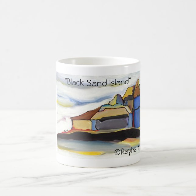 Schwarze Sand-Insel durch Rayhart Kaffeetasse (Mittel)