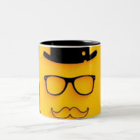 Schwarze Schablonenfigur Muster Tasse | Lustig Min