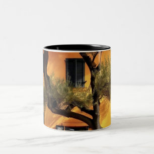 Schwarze Schablonenfigur Muster Tasse Lustig Min