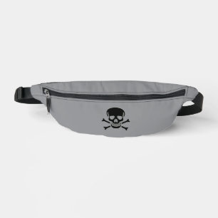Schwarze Schädel-Bauchtasche grau Bauchtasche
