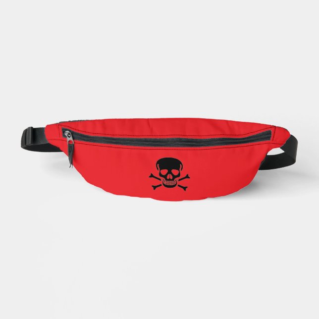 Schwarze Schädel-Bauchtasche rot Bauchtasche (Vorderseite)