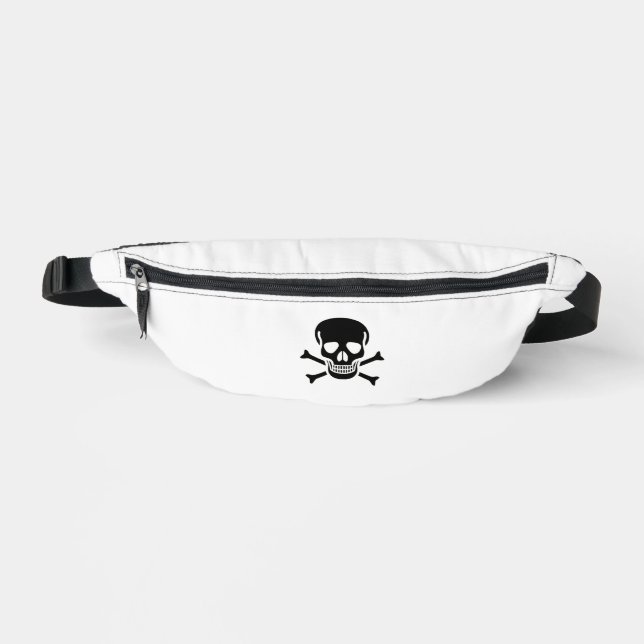 Schwarze Schädel-Bauchtasche weiß Bauchtasche (Vorderseite)