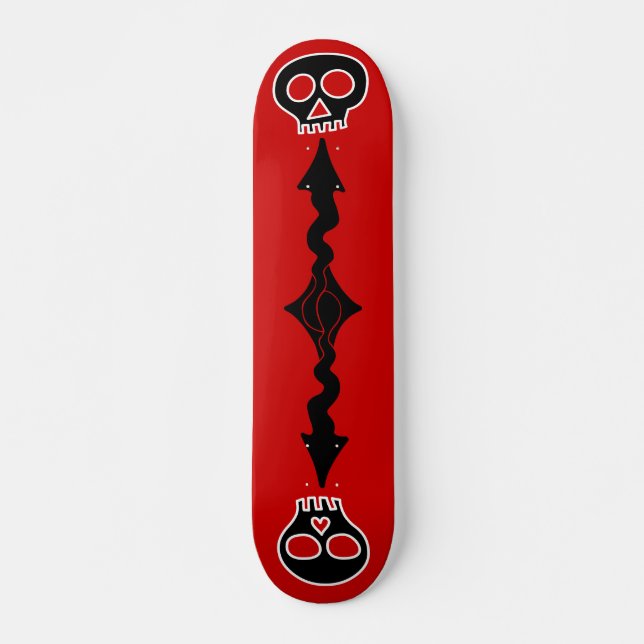 schwarze Schädel Skateboard (Vorne)