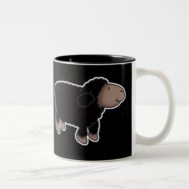 Schwarze Schaf-Kaffee-Tasse Zweifarbige Tasse (Rechts)