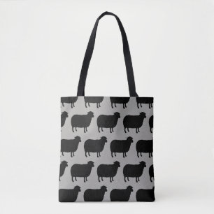 Schwarze Schaf-Silhouette-Muster Tasche