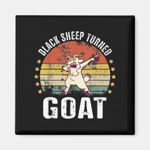 Schwarze Schafe Drehziege Funny Goat Retro Spaß Mo Magnet
