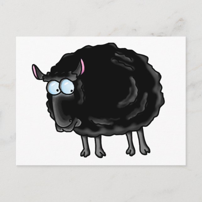 Schwarze Schafe Postkarte (Vorderseite)