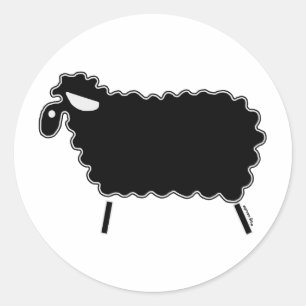 Schwarze Schafe Runder Aufkleber