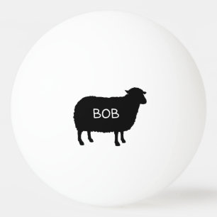 Schwarze Schafe Silhouette mit benutzerdefiniertem Tischtennisball