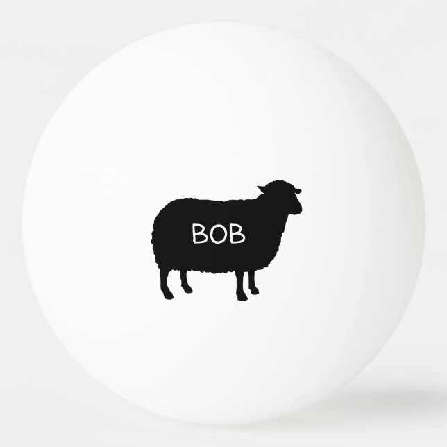 Schwarze Schafe Silhouette mit benutzerdefiniertem Tischtennisball (Vorderseite)