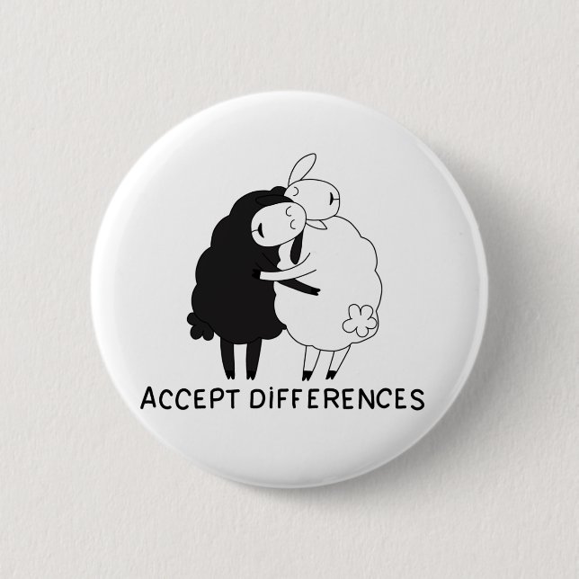 Schwarze Schafe und weiße Schafe Button (Vorderseite)