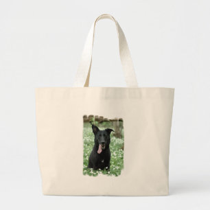 Schwarze Schäfer-Leinwand-Tasche Jumbo Stoffbeutel
