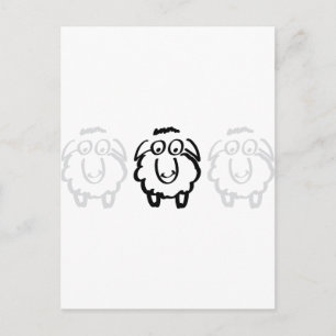 Schwarze Schafschere Postkarte