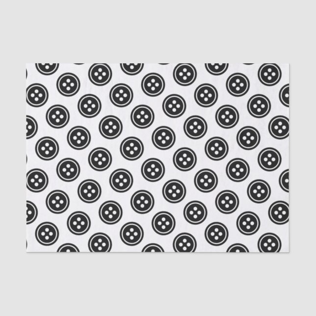 Schwarze Schaltfläche Seidenpapier (Vorderseite)