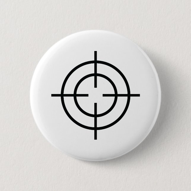 schwarze Scharfschützequerlinienikone Button (Vorderseite)