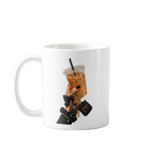 Schwarze, schicke Tasse für Eiskaffee