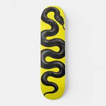Schwarze Schlange Neon Gelbe Skateboard Design Rep