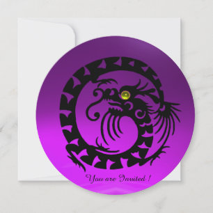 SCHWARZE SCHLANGEN-DRACHEN-LILA AMETHYST-EDELSTEIN EINLADUNG