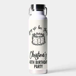 Schwarze Schleife bindet ihre Dreißiger zum 40. Ge Trinkflasche