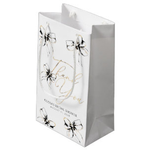Schwarze Schleife Elegant Whimsical Danke Kleine Geschenktüte