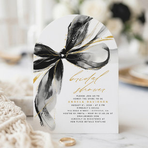 Schwarze Schleife Elegante Romantische Whimsical B Einladung