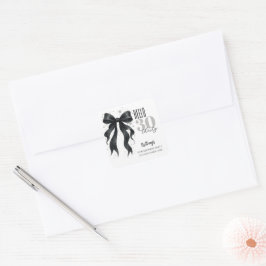 Schwarze Schleife Modern 30. Geburtstag Quadratischer Aufkleber