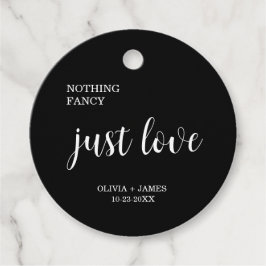 Schwarze schlichte Liebe Hochzeit Geschenkanhänger