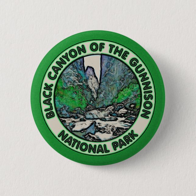 Schwarze Schlucht des Gunnison Nationalparks Button (Vorderseite)