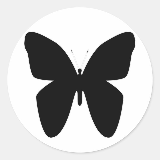 Schwarze Schmetterlinge  Runder Aufkleber (Vorderseite)