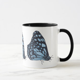Schwarze Schmetterlingsblauen Bildpunkte für benut Tasse