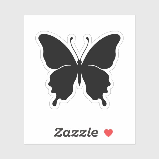 Schwarze Schmetterlingsticker Aufkleber (Blatt)