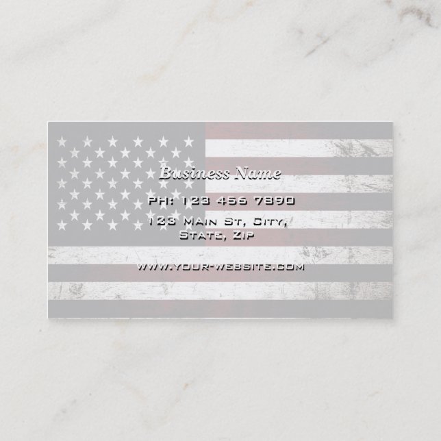 Schwarze Schmutz-amerikanische Flagge Visitenkarte (Rückseite)