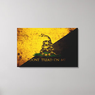 Schwarze Schmutz Anarcho Gadsden Flagge Leinwanddruck
