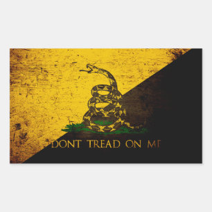 Schwarze Schmutz Anarcho Gadsden Flagge Rechteckiger Aufkleber