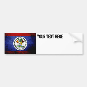 Schwarze Schmutz-Belize-Flagge Autoaufkleber