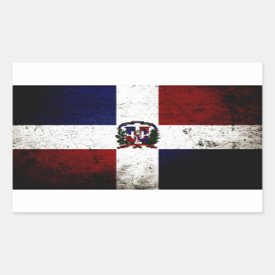 Schwarze Schmutz-Dominikanische Republik-Flagge Rechteckiger Aufkleber